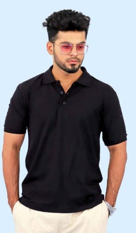 BLACK POLO HALF SLEEVE | COLOR | 220 GSM T SHIRTS